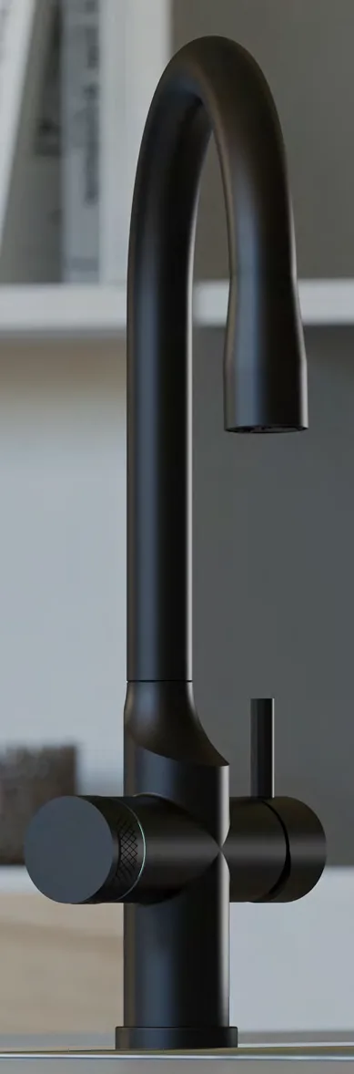 The WaveHome tap in matt black.