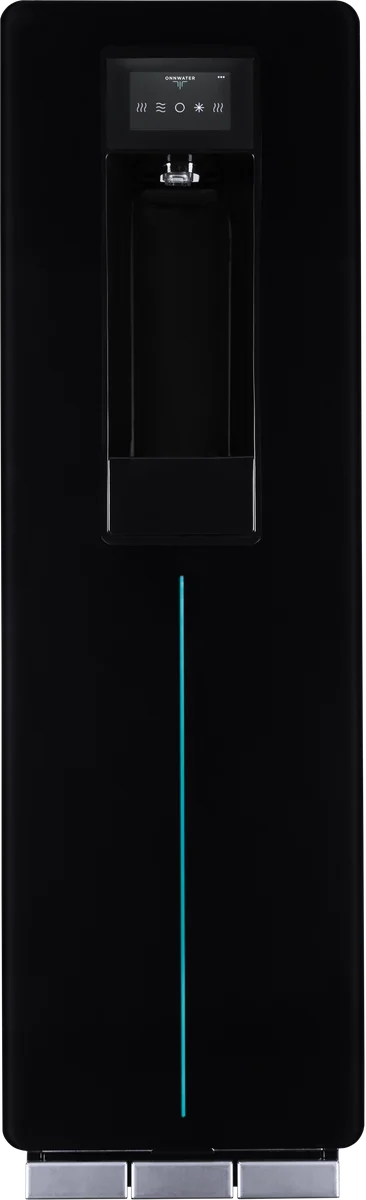 Glacier Pearl Icon, schmale schwarze Stele mit blauem Lichtstrahl.