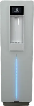 Glacier Pearl Icon in Wei&szlig;, mit blauem Lichtstrahl.